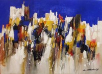 Mashkoor Raza, 36 x 48 Inch, Oil on Canvas, Abstract Painting, AC-MR-388
